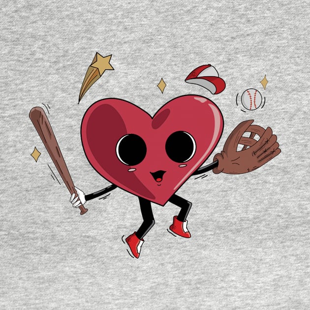 Retro Baseball Heart Shirt, Baseball Valentines Day Gift by mcoshop